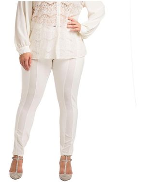 Standards & Practices Plus Size Stretch Sheer Panel Ponte legging - Natural