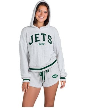Concepts Sport 2-piece New York Jets Whitley Long Sleeve Hoodie Top And Shorts Set - White