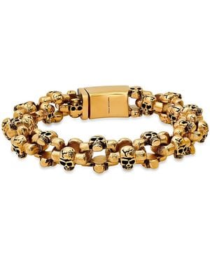 Steeltime 18k -plated Stainless-steel Skull Links Bracelet - Metallic