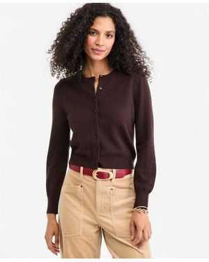 On 34th Crewneck Long-sleeve Cropped Cardigan - Brown