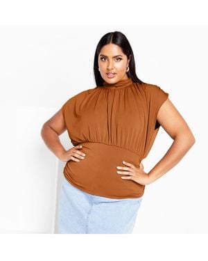 City Chic Kay Sleeveless Top - Orange