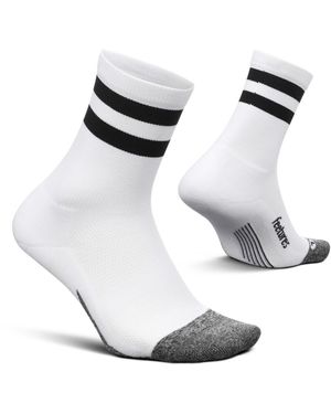 Feetures Elite Light Cushion Mini Crew Sock - White