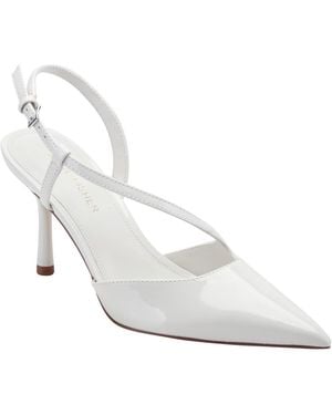 Marc Fisher Rhena Asymmetric Strap Slingback Dress Pumps - White