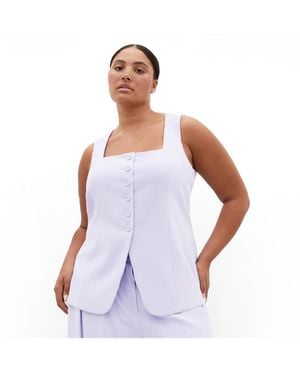 City Chic Abbie Vest - White