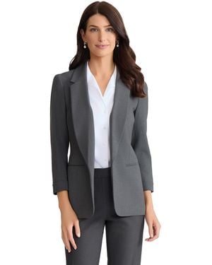 Jones New York Notched Collar Jacket - Gray