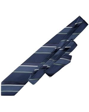 Elizabetta Rufino Striped Silk Jacquard Tie - Blue