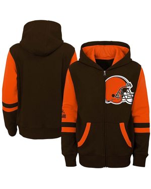 Outerstuff Little Boys And Girls Cleveland S Stadium Color Block Full-zip Hoodie - Orange