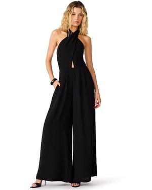 Steve Madden Aiyana Halter Wide-leg Sleeveless Jumpsuit - Black