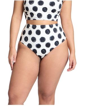 Eloquii Plus Size High Waisted Bikini Bottom - White
