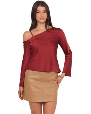 Petal & Pup Brisa Off Shoulder Top - Red