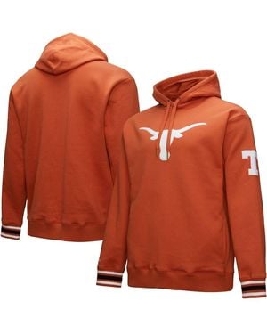 Mitchell & Ness Texas Longhorns Chainstitch Fleece Pullover Hoodie - Orange