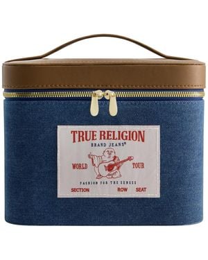 TRUE RELIGION Large Denim Cosmetic Case - Blue