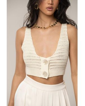 JLUXLABEL Salmah Crochet Top - White