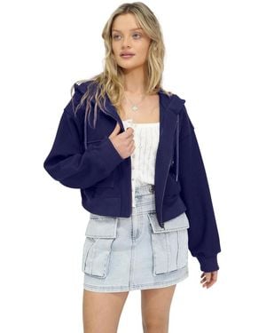 Belle & Bloom Fireside Hooded Utility Jacket - Blue