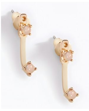 Mint & Lily Birthstone Drop Ear Jacket Earrings - White