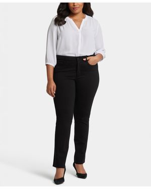 NYDJ Plus Size Marilyn Straight Ponte Pants - Black