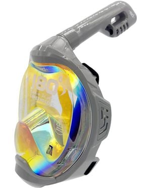 180° Moflow+ Irridium Full Face Snorkel Mask Gray L/xl – Panoramic View - Blue