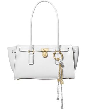 Michael Kors Hamilton Moderne Small Leather Satchel - White