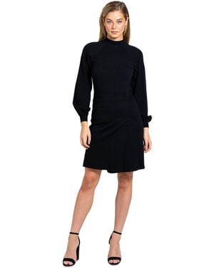 Sam Edelman Mock Neck Long-sleeve Sweater Dress - Black