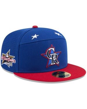 KTZ Blue/red Colorado Rockies 2025 Mlb All-star Game Workout Side Patch 59fifty Fitted Hat