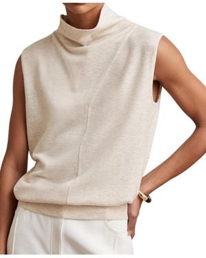 Reiss Honey Mock-neck Sleeveless Wool Tank Top - Multicolor