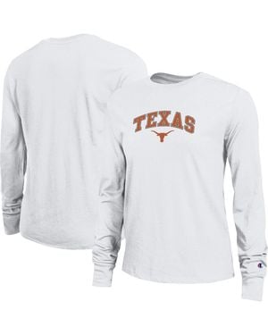 Champion Texas Longhorns Arch Over Logo Long Sleeve T-shirt - White