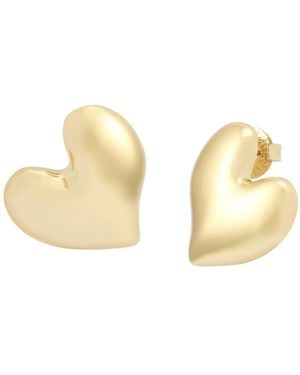 Robert Lee Morris Heart Button Earrings - Metallic