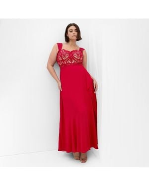 City Chic Plus Size Sweet Evie Maxi Dress - Red