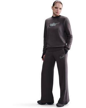 Nike Sportswear Mid-rise Wide Leg Sweatpants - Black