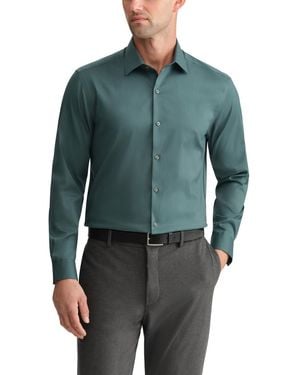Van Heusen Wrinkle Stretch Square Cuff Dress Shirt - Blue