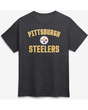 LOGO ATHLETIC Pittsburgh Steelers Arch Victory Graphic Crewneck T-shirt - Black