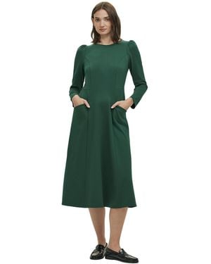 Finery London Felice Ponte Jersey Midi Dress - Green