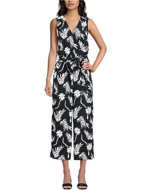 Lands' End Sleeveless Creaseless Wrap Jumpsuit - White