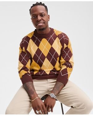 Club Room Argyle Crewneck Sweater - Brown