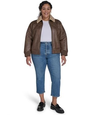 Levi's Plus Size Long Sleeves Western Bomber Jacket - Blue