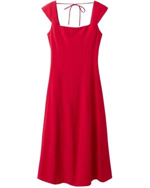 Mango Bow Back A-line Dress - Red