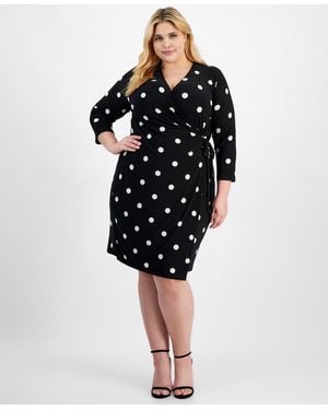 Anne Klein Petite Dot-print Dress - Black