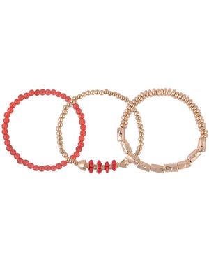Rachel Roy Gold Tone 3 Piece Stretch Bracelet Set - White
