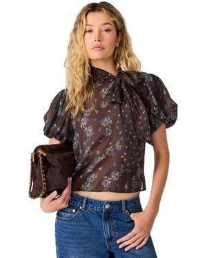 Steve Madden Lolanie Floral Puff-sleeve Blouse - Multicolor