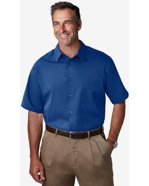 Kingsize Big & Tall Wrinkle-free Short-sleeve Dress Shirt - Blue