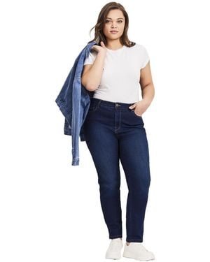 Avenue Plus Size Tall Butter Denim Jean - Blue
