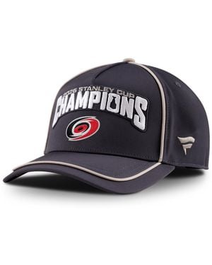 Fanatics Black/light Beige Carolina Hurricanes 2026 Nhl Stanley Cup Champions Locker Room Adjustable Hat - Blue