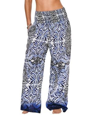 CUPSHE Isle See Paisley Pants - Blue