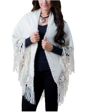 Simply Natural Alpaca Triangle Shawl - White