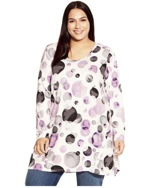 Avenue Plus Size Leisure Button Tunic - White