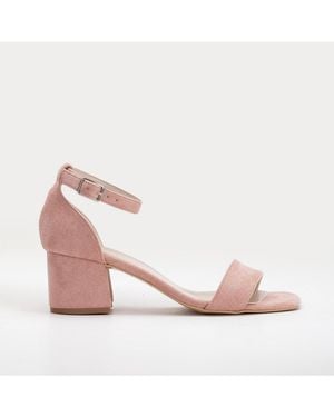 Forever & Always Shoes Iva Low Block Heel Sandals - Pink
