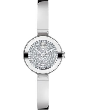 Movado Bold Bangle Mini Swiss Quartz Stainless Steel Watch 22.50mm - White