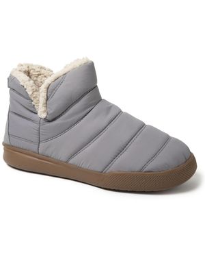 Dearfoams Bryant Nylon Puffer Indoor/outdoor Slipper Boot - Gray