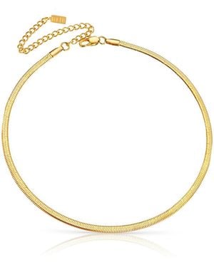 BEN ONI 18k Plated Anti-tarnish Herringbone Necklace - Metallic