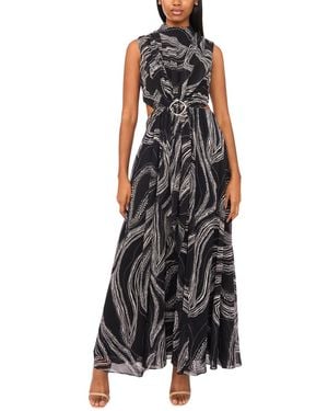 Parker The Evette Printed Chiffon Maxi Dress - Black